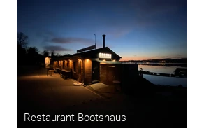 Sonnenuntergang am Restaurant Bootshaus